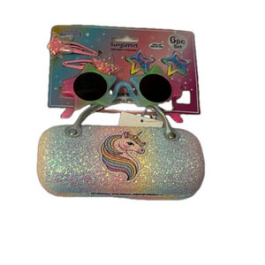 Unicorn Sunglasses, Hard Case & Hair Pins Set